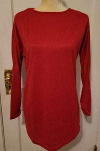Red heathered sweater tunic