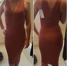 Load image into Gallery viewer, Bodycon midi dress in Dusty Rose

