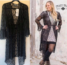 Load image into Gallery viewer, ⭐️CRAZY TRAIN DANIA BLACK LACE DUSTER⭐️
