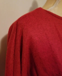 Red heathered sweater tunic