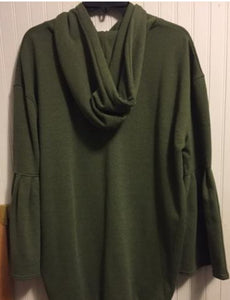 Bell sleeved hooded sweatshirt by Zenana