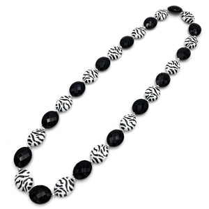 Zebra Black Bead Necklace